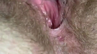 Closeup Hairy Pussy Clit Rubbing Big Orgasm Asshole Panties