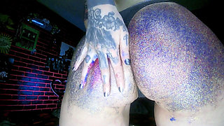 Alternative Girl Oil Massaging a Butt and Spanking by Glitters