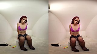 Petite Teen Fucks Her Vibrator - Shaved Redhead Toying