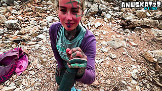 Public BJ  Cumshot to the Face Outdoors