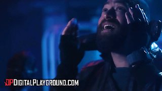 Tru Kait & friends get dirty on Spaceship with a view of a cumshot
