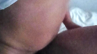 My husband catches me with my legs spread on the bed