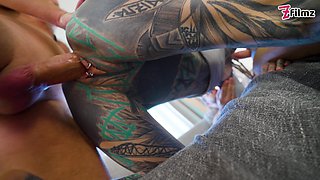 Double Anal Slut - Gangbang with Tattoo Girl Anuskatzz Ends with Big Facial - ATM, Dap, DP