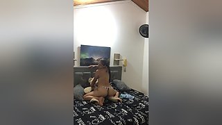 Sucking Bonbonbum Caressing Her Pussy And Sucking Dildo And Rides Her Dildo In Her Room
