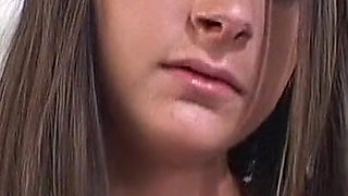 18 Year Old Beautiful Brunette Does Best Handjob with Squirting on Tits