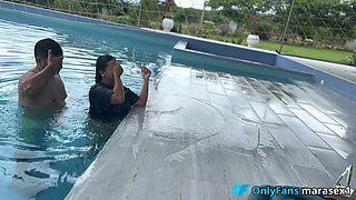 Sex in the Pool with a Big Ass MILF