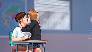 Car Toon And French Teacher In Sneaky Link With My Summertime Saga Gameplay)