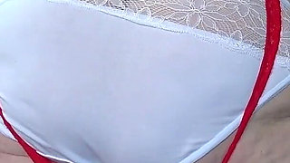 Home Camera Watches a Big Ass in White Panties. Old Wife in New Stockings Washes Dishes. PAWG.