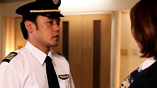 Asian milf flight attendant rammed in ass