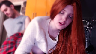 19 year old maid gets fucked while she cooks food and cum on tits