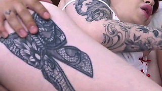 Step Mom and Step Sister Share Bed with Step Son in Wild Hotel Fuck