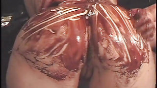 Two Pregnant Women Fill Their Bodies with Chocolate and Fuck Cunts with Toys
