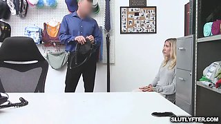 Officer mike leans suspect on the table to nail her twat from behind
