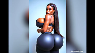 Massive Ebony Bubble Butt Twerk Compilation - Ai Generated