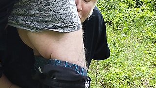Mother-in-law Sucks My Dick in a Park and Swallows Cum