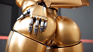 Golden Goddess Sex Robot Fucked By A BBC POV AI Porn