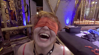 Multiple Orgasms on Sybian While Bondage BDSM Play in Dungeon