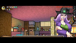 Minecraft-themed anime babe LoveSkySanHentai shows off a sexy cheerleader body in part 74