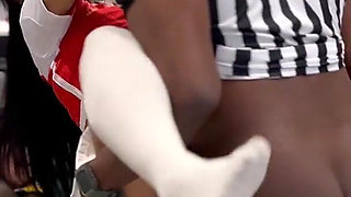 Two Big-ass Arabs Fuck the Football Referee - Yasmina Khan and Aaliya Yasin