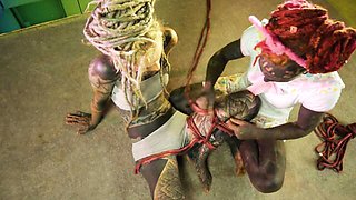 Funny Petite's shibari bondage video