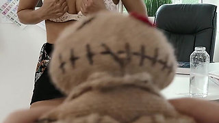 POV: Slutty Teacher Gets Voodoo Dolled by Horny Student and Starts Fingering Herself During Class