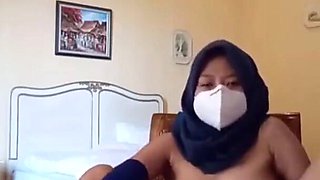 Hijab After Work Horny Plugging Vagina with Vibrator