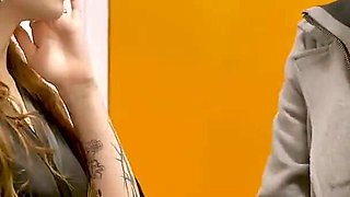 Blow Me POV - a Tattooed Babe Sucks the Delivery Guy