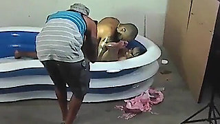 Behind the Scenes Back Yard Oil Wrestling