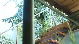 Poolside anal fuck for German granny
