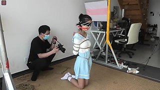 Chinese bondage in white socks