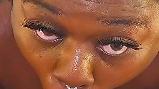 Lucky Gurl Mz Spit Queen - Black Slut Swallows Loads of Cum