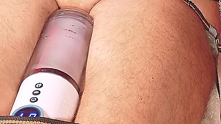 Mistress Left Her Slave Alone, Tied to a Milking Machine to Give Him a Post Orgasm Torment