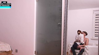 Lustful nerd GF emotional sex clip