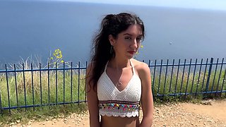 A brunette babe with small tits gets her sexual appetite satisfied