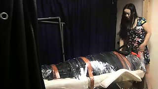 Femdom fetish mistresses fuck bdsm loser with strapon