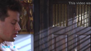 ADULTMOBILE - Voluptuous Blonde Flashes Her Tits To Her Stepbrother And Invites Him To Give Her A Creampie