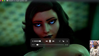 Big Breast Tight Bald Squirting Pussy Slut Fucking Herself with a Dildo Machine, Bald Pussy Elizabeth Fucking