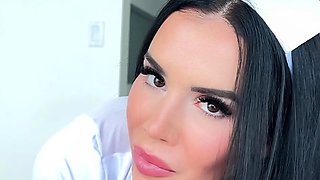 Delirious brunette whore riding big cock hardcore