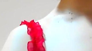Hot Wet Myla_angel in Red Topic, Tits Press, Squeeze, Oil Pussy From Below!