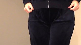 Girl in Cute Soft Dark Blue Juicy Couture Training Set Tracksuit Fucked in Prone Bone Position - Projectfundiary