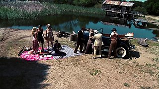 1920s Sluts Get Their Pussies Licked, Ride Cocks, and Take Cumshots at a Picnic