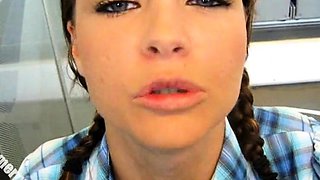 Cute brunette young hookup amateur teen blowjob