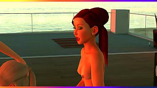 3D Animated Sex Videos - Threesome Lesbian Sex