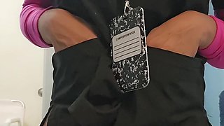 Flashing you my pussy while at work.