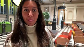 Real Porn Casting in a Mall Public Toilet