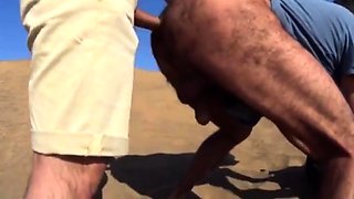 Bareback Outdoor Fun with a Stranger on a Dune