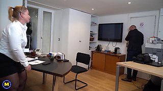 Mature Secretary Office Threesome - MatureNl