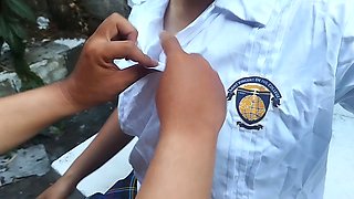 Part one: Pinay student gets nailed by a naughty stranger at the cemetery