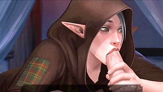 Misskitty2k gives a sweet talking blowjob to Lana, the royal advisor in this animated fantasy