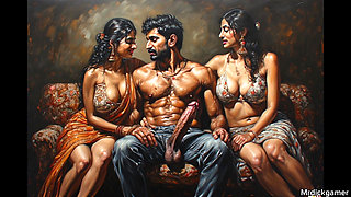 Desi horny aunty fucked by her servant as she was marstubating and she calls him to fuck her